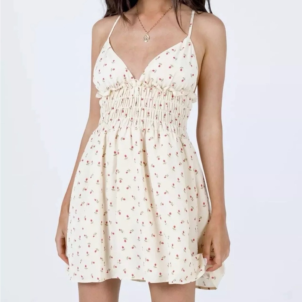NWT Princess Polly Roza Mini Floral Rosette Dress 6 Feminine Delicate